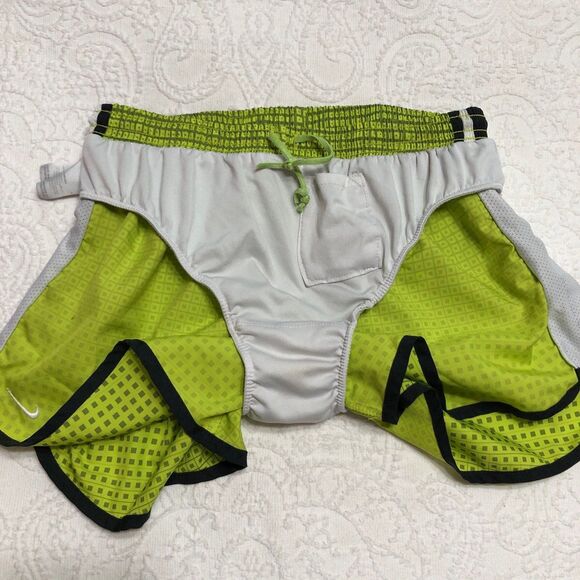 Nike Dri-Fit Athletic Running Shorts Size Small Lime Green and Black - Picture 6 of 8